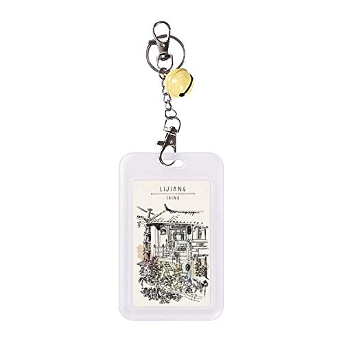 Étui carte de crédit de voyage motif ruelle de Dali jaune