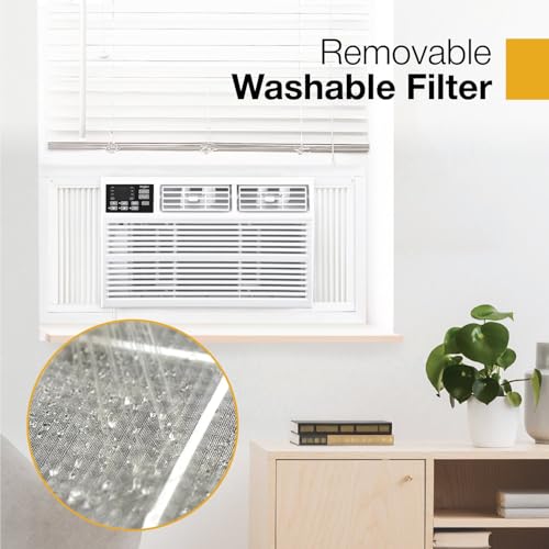 Image of Whirlpool 24,000 BTU Window Air Conditioner with Dehumidifier, Timer, White | 230V, Remote Control, 3 Speeds, 24H Timer for Extra Large Rooms up to 1500 Sq. Ft., Bedroom, Living Room, Apartment
