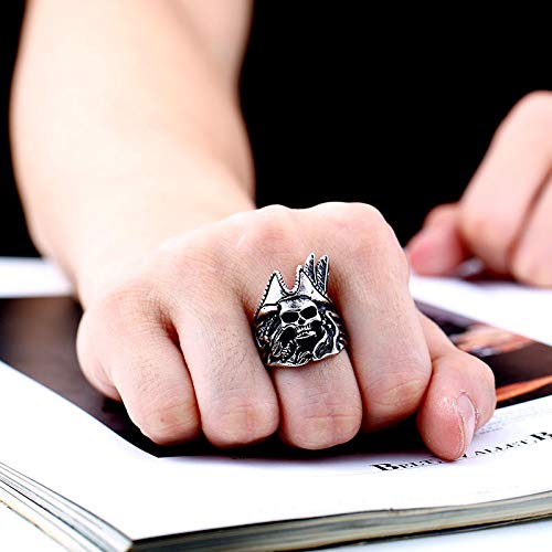 Image of Genuine Stainless Steel Ring Jewelry for Men Fashion Punk Biker Skull Rings