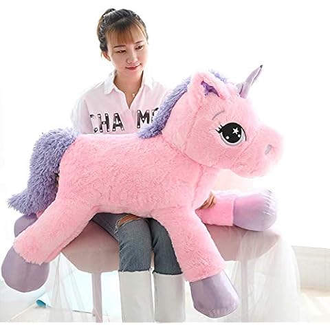 sofipal Giant Unicorn Stuffed Animal Toys,Soft Large Unicorns Plush Pillow for Bedroom, Valentines, Pink, 39.4" Cover