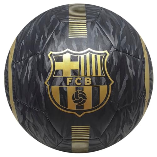 Barcelona Ballon de Football FC 20-21, Noir et Or, Taille 5
