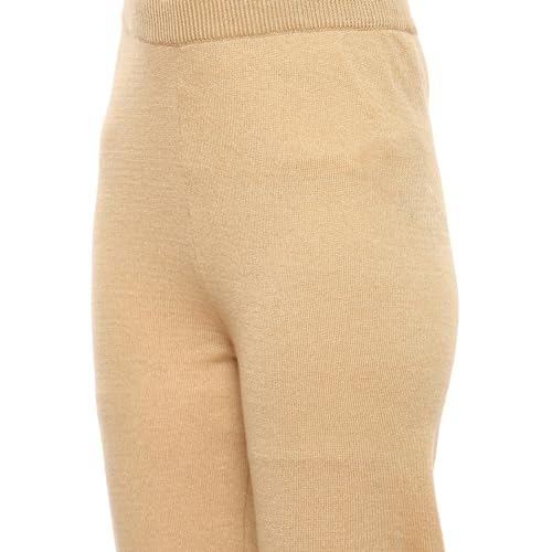 Image of Rangriti Mustard Acrylic Regular Solid Legging for Women