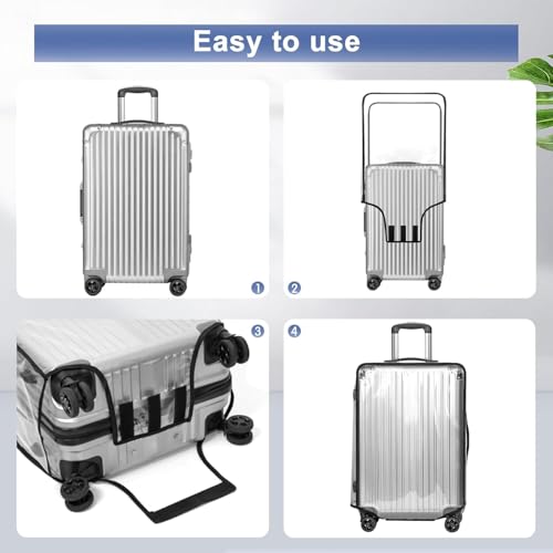 Image of LIGHTNIING HAMMERZ Combo of 3 Trolley Bag Covers /Suitcase Bag Cover /Transparent Waterproof Dustproof Luggage Bag Cover /Zippered Clear PVC Suitcase Covers Protectors (28 inch, 24 inch, 20inch)