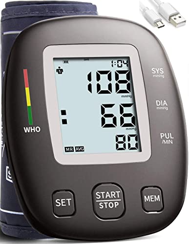 COOCEER Blood Pressure Monitor Cuff Upper Arm Automatic BP Machine Digital Home Blood Pressure Monitoring Meter 2x198 Memory Hypertension Detector