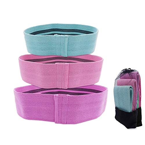 Resistance Bands Hip Set Fabric Non Slip For Fitness Yoga Pilates Legs And Butt Glute Workout Stretching - Ideal For Home Gym Yoga Training. Agghan1108 (Color : A Set)