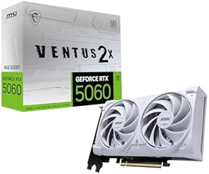 MSI GeForce RTX 5060 8G Ventus 2X OC White - 8GB GDDR7 (28Gbps/128-bit), PCIe 5, Boost: 2527 Hz, HDMI 2.1b, DisplayPort 2.1b