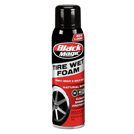 Black Magic 800002220 Tire Wet Foam, 18 oz. - Specially Formulated Thick Tire Spray Foam Clings to Tires to Dissolve and Clean Dirt While Shining and Protecting All In One Step