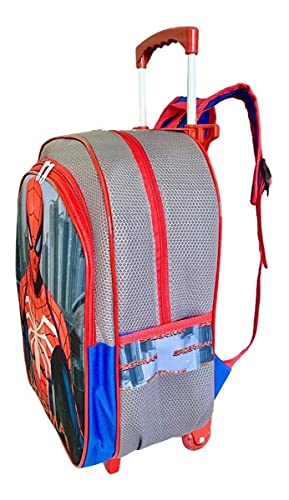 Kit Mochila Infantil Escolar Homem Aranha Rodinhas Tam M F5
