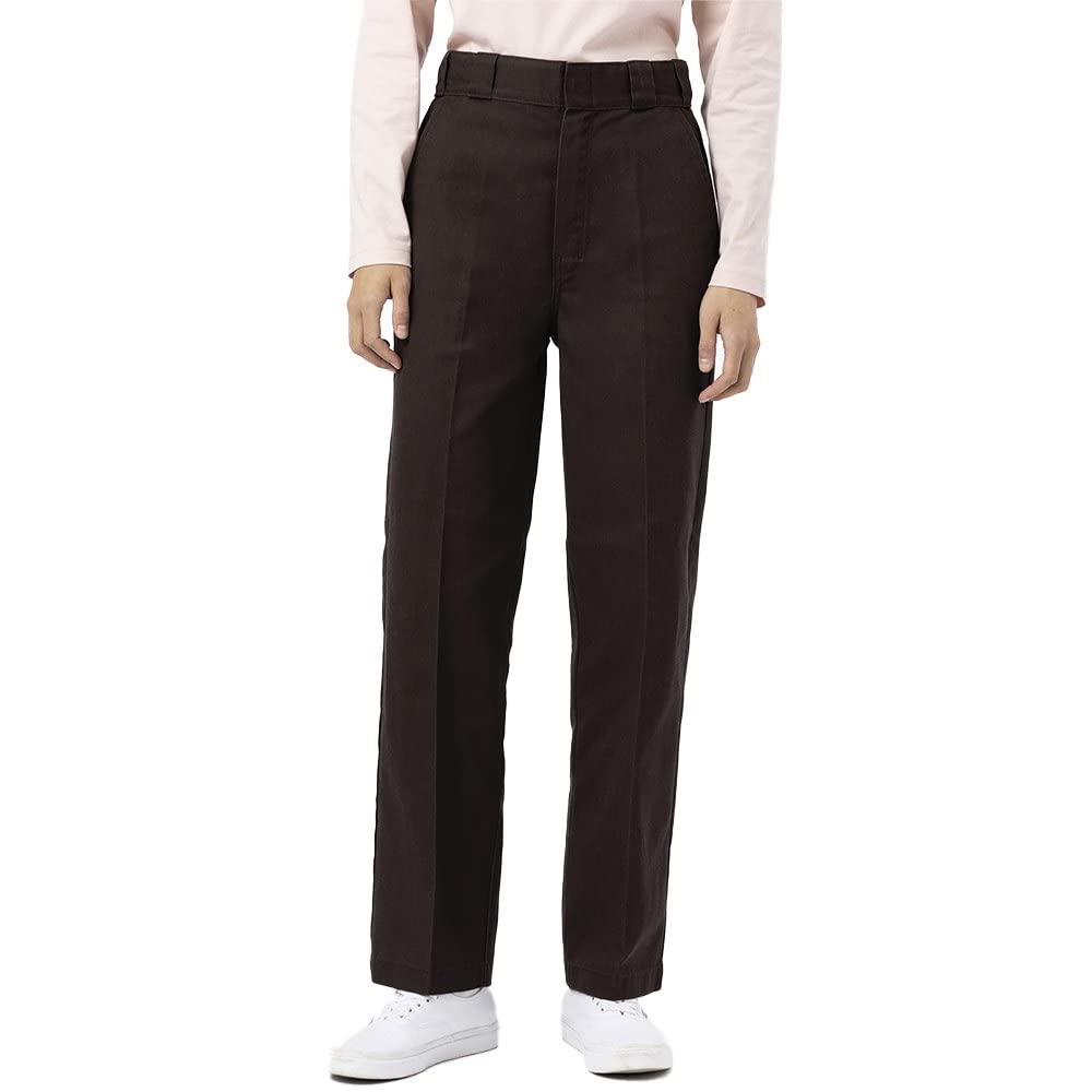 Dickies ELIZAVILLE REC Dark Brown Women Pants, Waist Size 30
