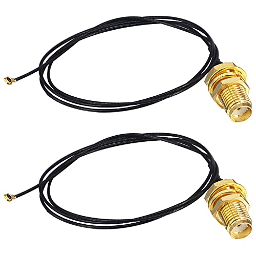 UFL to SMA M.2 NGFF SMA Female Jack Bulkhead to IPX IPEX MHF4 RF Pigtail WiFi Antenna Extension Cable for PCI WiFi Card Wireless Router M.2 Cards 0.81mm Pack of 2 (19.6 inch (50 cm))