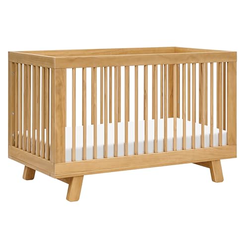 Image of Babyletto Hudson 3-in-1 Convertible Crib with Toddler Bed Conversion Kit in Honey, Greenguard Gold Certified