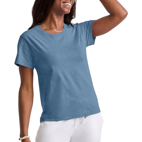 T-shirt Hanes Originals tri-blend femme, col rond, bleu régalia, XS