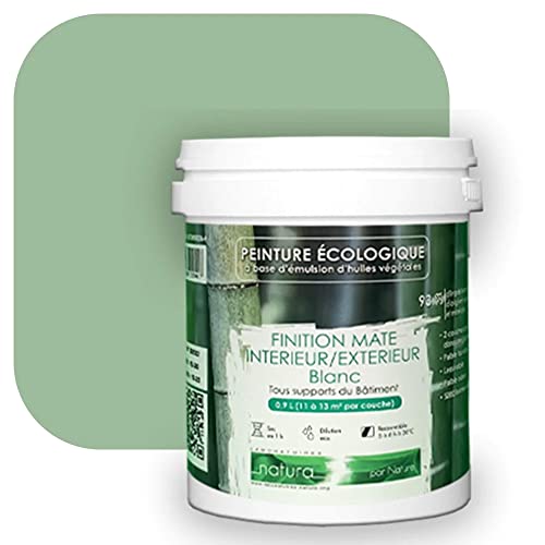 Peinture écologique Natura Tassili® Les Verts (Mille Teintes E11-28) Intérieur/Extérieur MAT pour 13 m² - 1.00 L Cover
