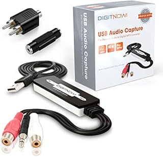 DIGITNOW! USB 2.0 Digital Audio Capture Card for Vinyl Records Win7/8/10and Mac OS,Audio Grabber for Cassette Tapes to mp3 Converter