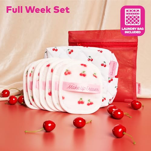 the original makeup eraser 7-day set erase all makeup with just water including waterproof mascara eyeliner foundation lipstick sunscreen and more