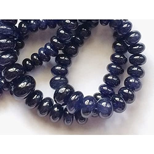 Saphir bleu en perles rondelles naturelles pour offrir un bijou unique