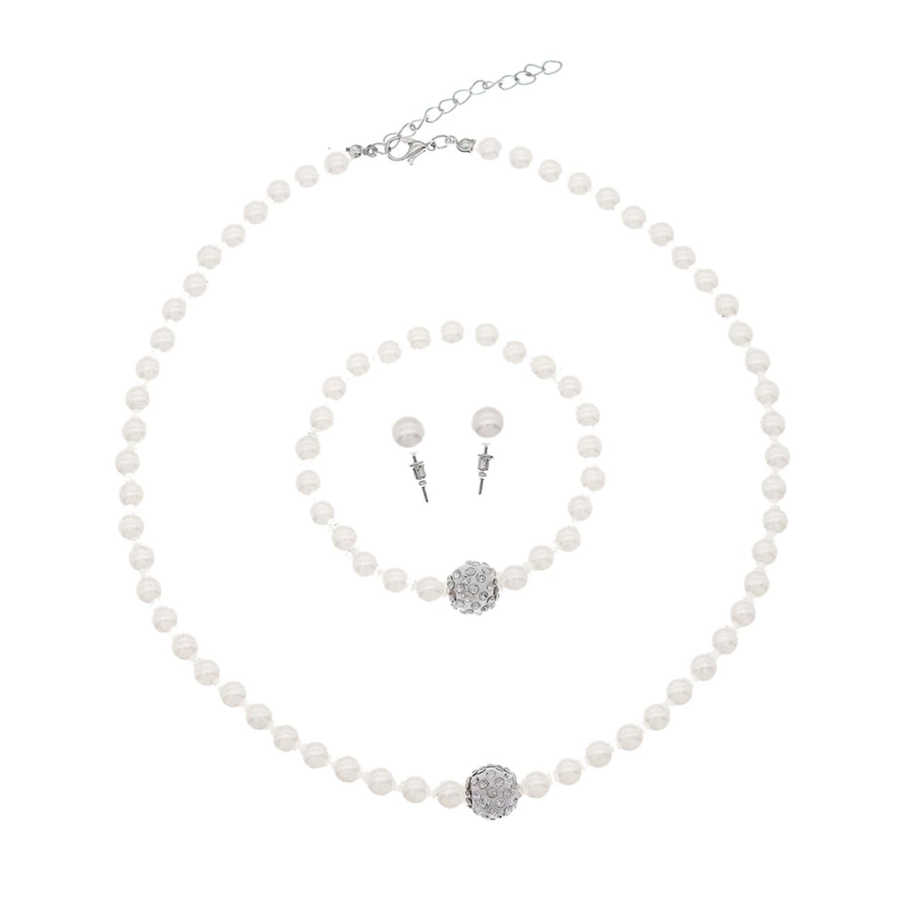 TENDYCOCO Necklace for Women Wedding Creative Earrings Pearl Necklace Set Jewelry Kit