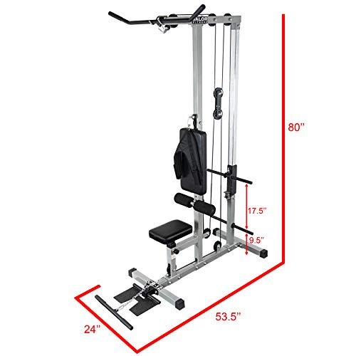 Valor Fitness CB-12 Lat Pulldown Machine, Low Row Machine, Cable Curl Bar, and Ab Machine Home Gym Equipment