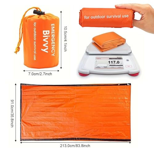 Bolsa de Dormir de Emergencia, Térmica, Impermeable, Ligera y Portátil Bivy Sack para Aire Libre, Escalada, Supervivencia y Viaje miniatura 2