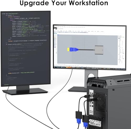 Image of 100FIT DP to VGA Adapter, HDMI to VGA 1080P Converter, Compatible with Computer, Desktop, Laptop, PC, Monitor, Projector, HDTV (DP to VGA)