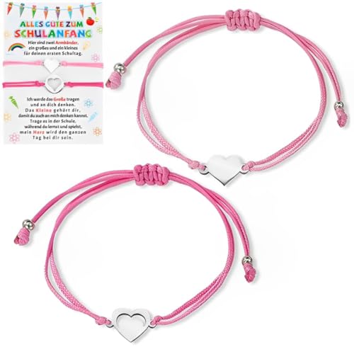 AUEFUDQ 2PCS Bracelet Enfant Fille Coloré Bois Fleur Coeur Papillon Bijoux Élastique Bracelet Amitié pour Petits Cadeaux Anniversaire Fille Noël Fête Jouet