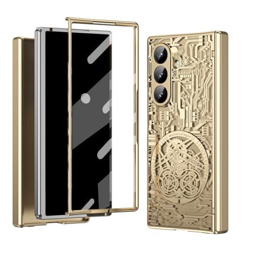 Coque Galaxy Z Fold 7 anti-rayure, étui robuste doré qui protège l'écran