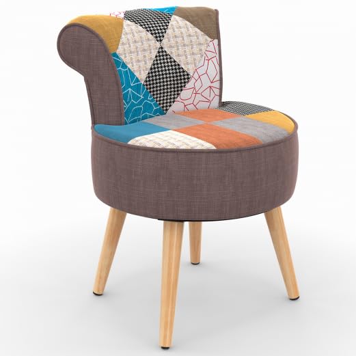 IDMarket - Fauteuil Crapaud en Tissu Patchwork Multicouleurs