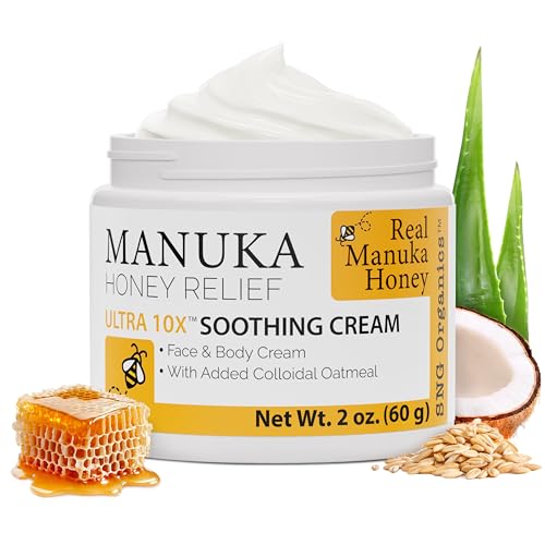 Super Natural Goods Manuka Honey Cream (2oz) Hydrating Lotion for All Skin Types Suitable for Kids and Adults | Moisturizing Body Cream with Real Manuka Honey Aloe Vera Juice and Cocoa Butter