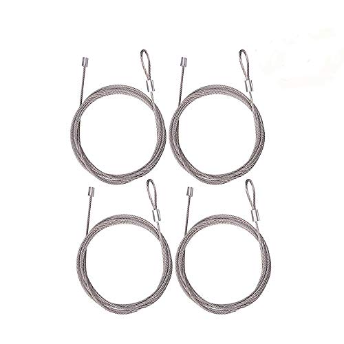 Stainless Garage Door Cables for Torsion Springs Garage Door Lift Cables 8'6" by 1/8" 4 Cables in one Pack