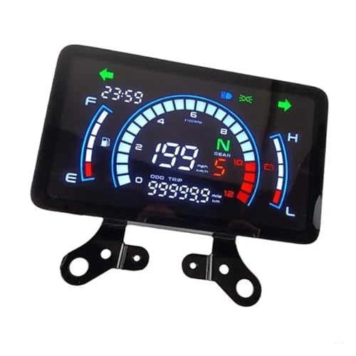 デジタルスピードメーター 走行距離計 ダッシュボード 150 3.0 12V 防水オートバイ計器クラスター LED タコメーターに適合 楽器