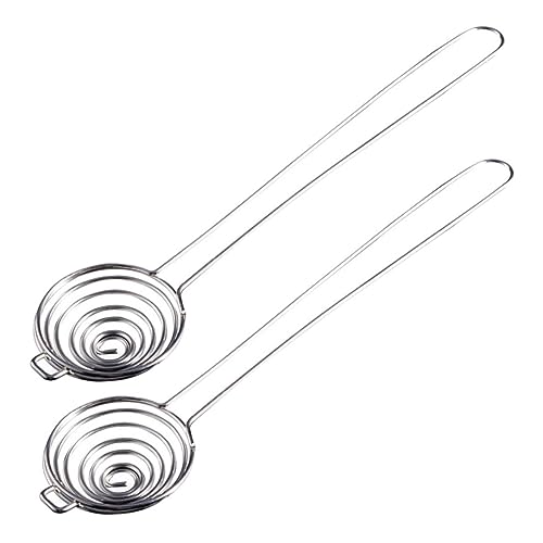 OKUMEYR 2pcs Japanese Egg Yolk Separator Egg Separators for Cooking White Long Handled Yolk Filter Sieve Household Divider Perfect for Baking