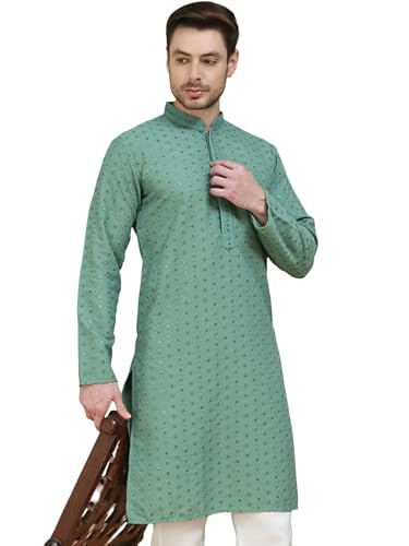 Image of Jompers Embroidered Cotton Kurtas for Men