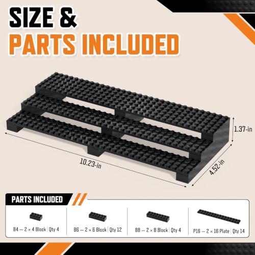 Image of Mlikero 3-Tier Display Stand for 40+ Minifigures, Minifigure Display Case