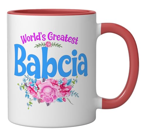 Mug cerámico World's Greatest Babcia rojo/blanco 11 oz miniatura 2