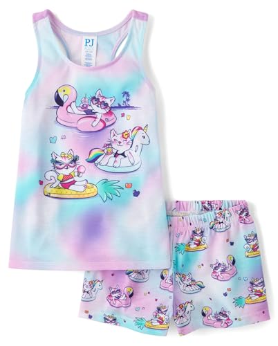 The Children's Place Girls' Tank Top and Shorts 2 Piece Pajama Set