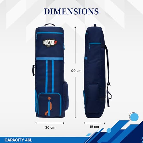 Image of WHACKK Cricket Bag| Spacious Capacity|Lightweight|Dual Bottle Holders|Front Pockets for Easy Organization|Durable Cricket Kit Bag (Blue Orange)