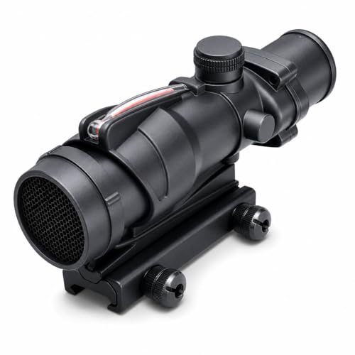 4x32 Rifle Scope, Red Fiber Optic Sight, Glass Etched (Dot)