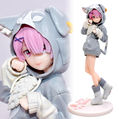 Ra-m Figura, Re Zero Anime Figura, Starting Life in Another World, Figuras de Anime de Ra-m Modelo de Personaje de PVC Anime Estatua Juguete de Regalo para Niños, Adultos, Fanáticos del Anime