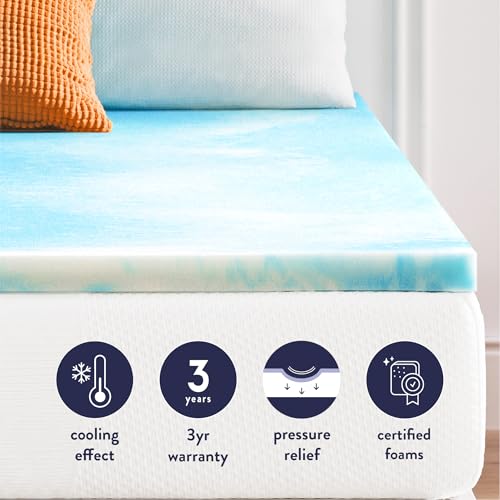 Image of Best Price Mattress 1.5 Inch Swirl Gel AeroBreeze Cooling Air Flow Memory Foam Mattress Topper, Dorm Essentials, King