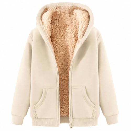 Fleece Jacket Women Full Zip Up Hoodie Casual Warm Sherpa Lined Sweatshirt - image 1