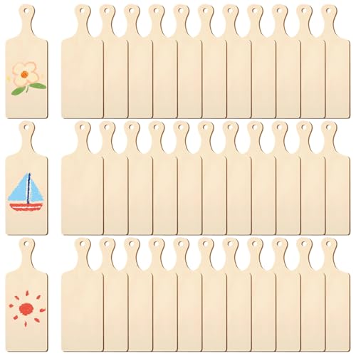 36 Pcs Mini Wooden Cutting Boards with Handle...