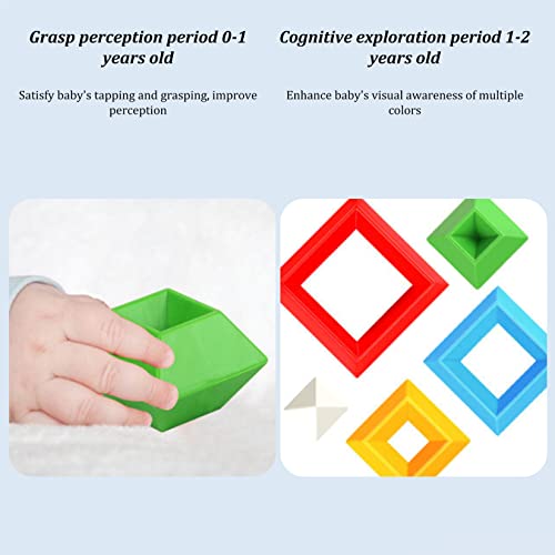 Jouets empilables éducatifs en blocs de construction | 45 pièces de couleur vive pour enfant - 4