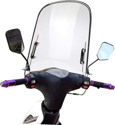 COJJ Motorrad Universal Windschutzscheibe, Motorrad Spoiler, Windschild Windschutzscheibe Für Motorräder Elektrische Fahrzeuge, Bruchsicheres, Winddichtes, Kältefestes PC-Schild 425mm X 460mm