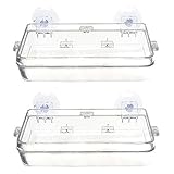 Näpfe Reptilien & Amphibien Feeder Transparenter Trinkschale Futternapf Wasserschale Und Futterschale Wasserschale Automatisch für Chamäleon Leguan Eidechse Reptilienfutter Wasserfütterung(2 Stücke)