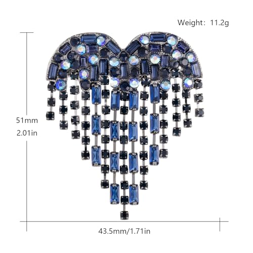 Image of LAXPICOL Vintage Cute Red Love-Heart Austrian Crystal Brooch Broach Pin for Women