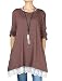 Mordenmiss Women's New Half Sleeve High Low Loose Tunic Tops