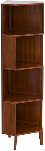 Miniatura 5 de Estantería de 4 niveles, estante industrial de cubo, estantería de esquina, estante de esquina de exhibición, almacenamiento de esquina alto,