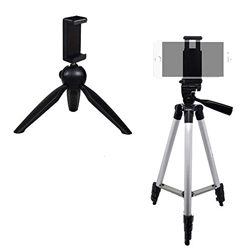 Universal Tablet Tripod Mount + Universal Smartphone Mount + Wireless Remote For All Apple, Android Smartphones And Tablet Devices With Ecostconnection Microfiber Cloth #TOP6