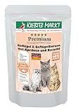 Kiebitz Markt Premium Pouchbeutel Geflügel & Geflügelherzen mit Aprikose und Distelöl...