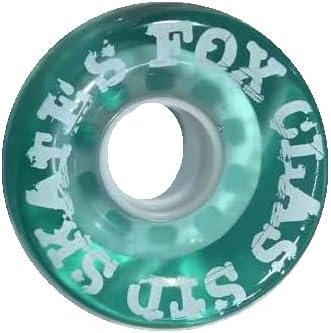 STD Skates & Wheels - Fox Glass Aerobic Model STD Wheels - Transparent - Set of 8 Wheels+16 Bearings - 65mm x 35mm 78A - Quad Street Roller Skate Accessories